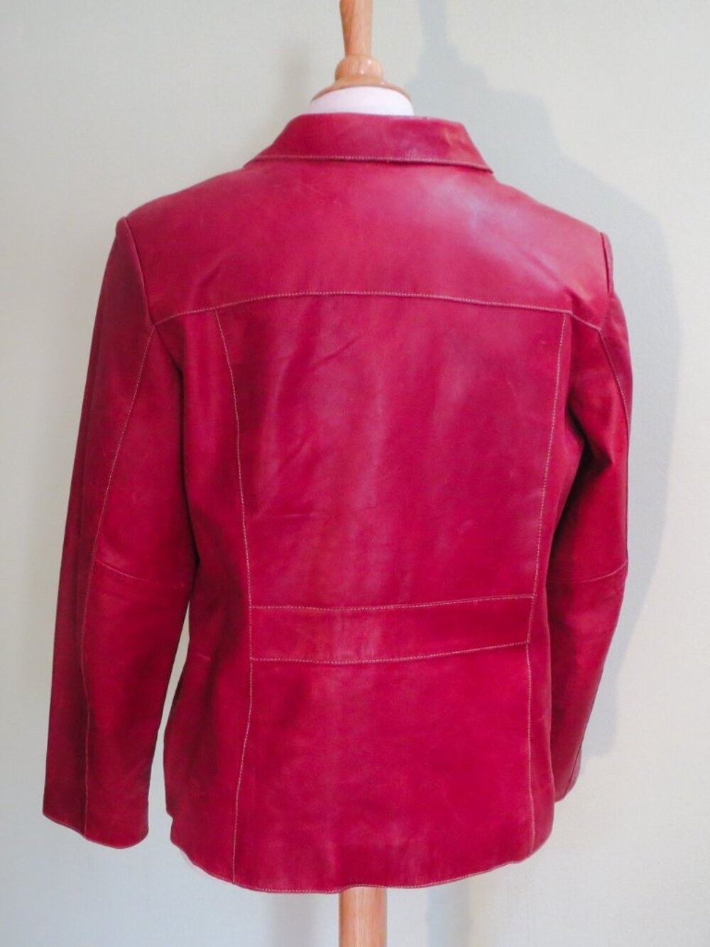 Vintage Mossimo Women's Red Leather XL Jacket - Picture 5 of 12